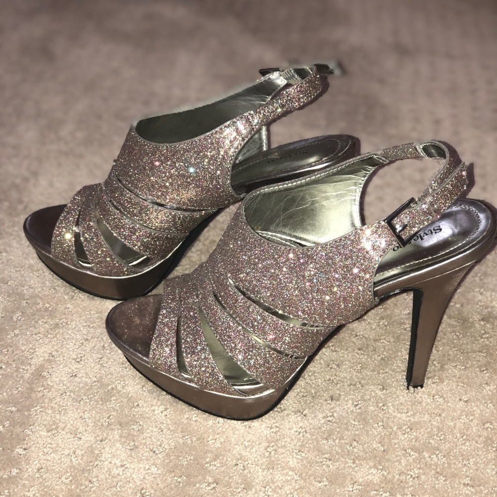 Sparkly platform heels
